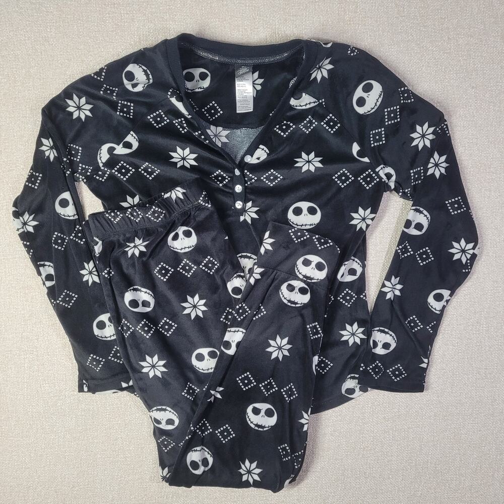 Disney Black & White Jack Skellington Pajama Set for Women